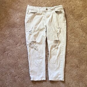 Old Navy Straight Leg Boyfriend Jeans in White